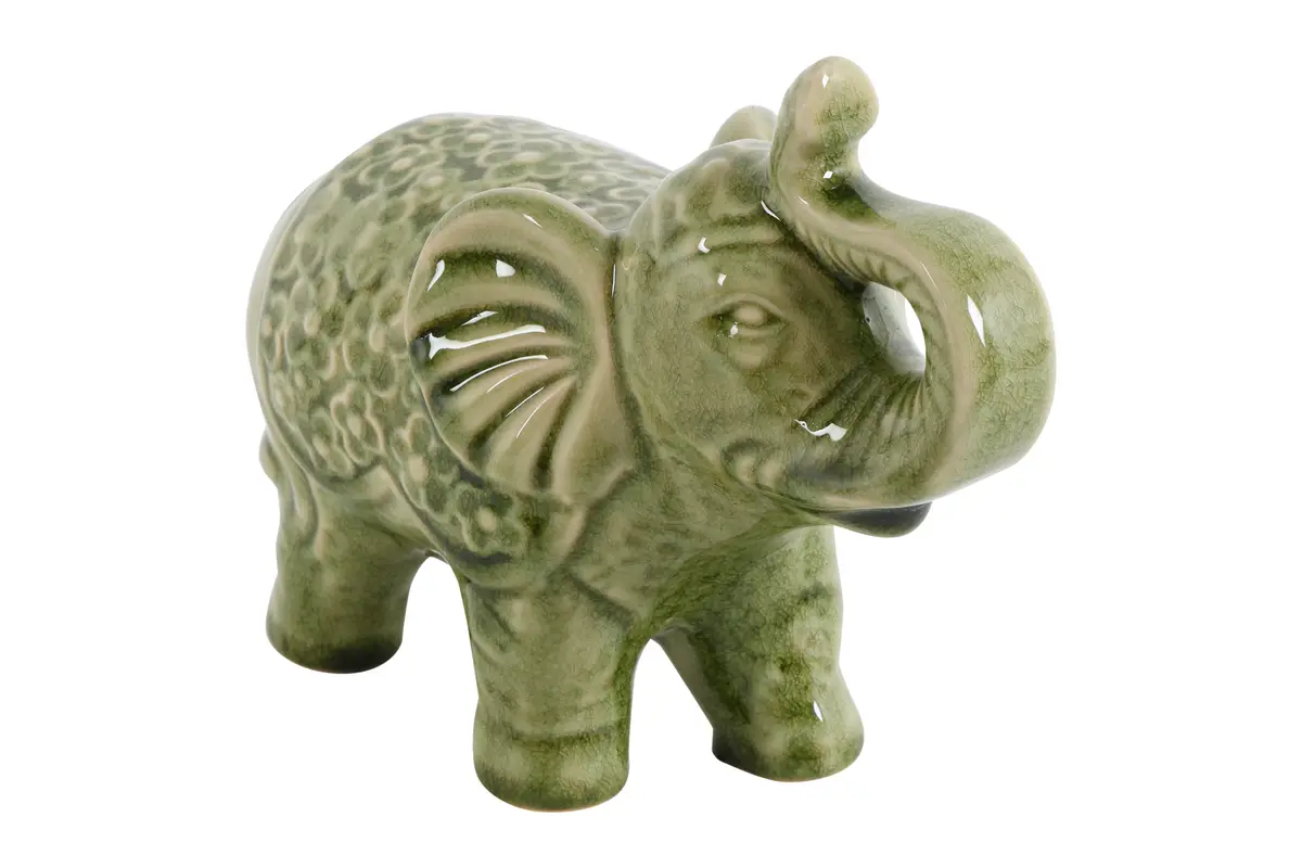 Olifant Fabio L d.groen - L20B9,5H16CM