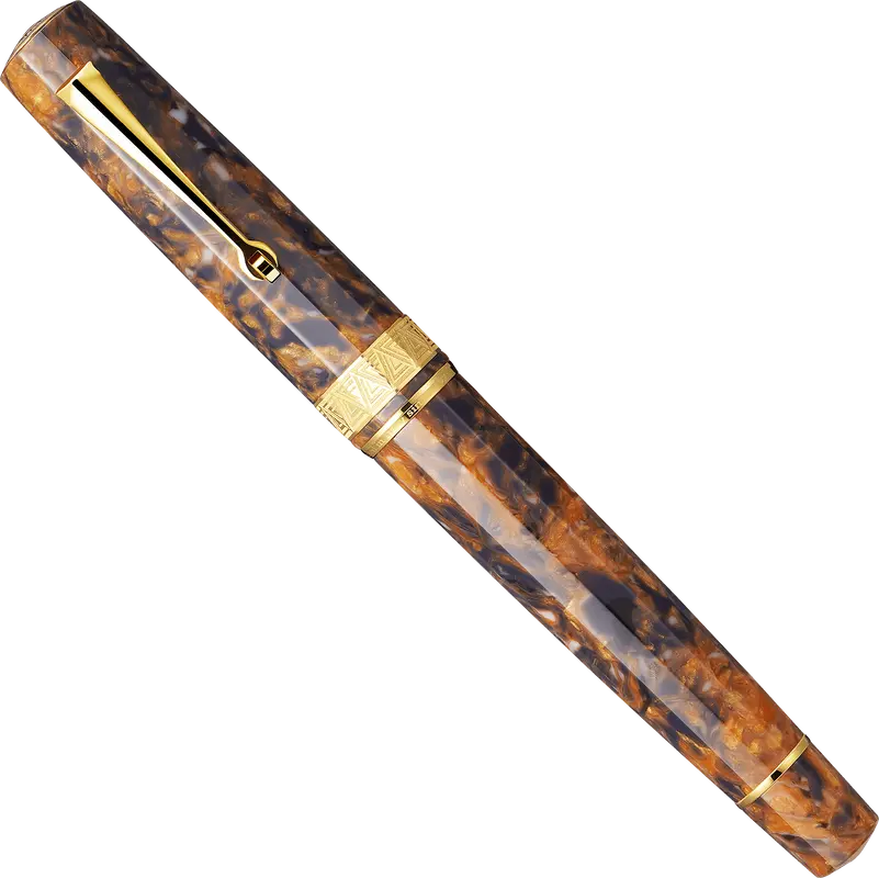 Omas Paragon Blue Saffron and gold fountain pen