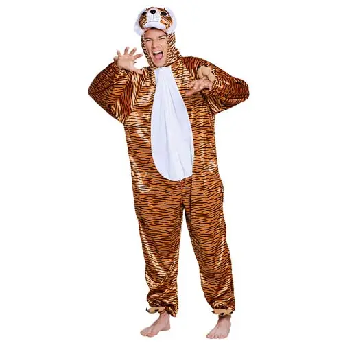 Onesie tijger pluche (max. 1.65m)