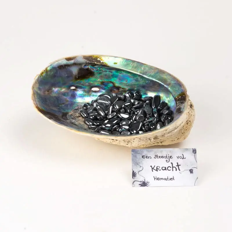 Ontlaad set Abalone schelp Hematiet