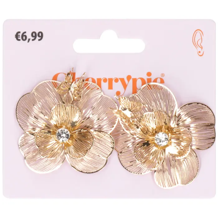 Oorbellen bloem goud #249