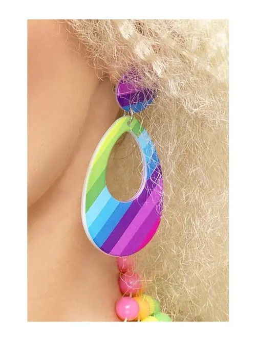 Oorbellen druppel neon