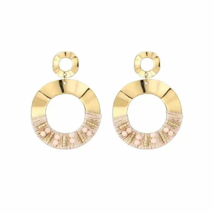 Oorbellen - Goud/Beige