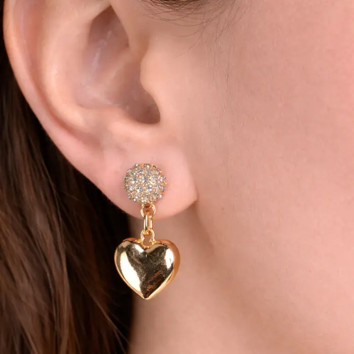 Oorbellen hart goud #294