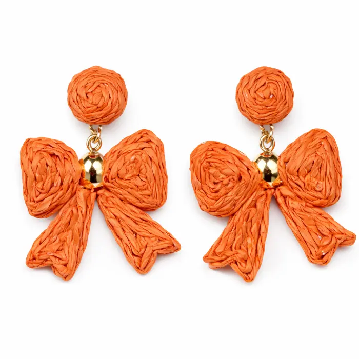 Oorbellen strikjes oranje