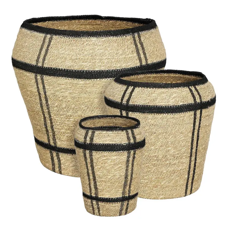 Opbergmand 3-delig - Zeegras Lichtbruin - Ø14/20/28 cm