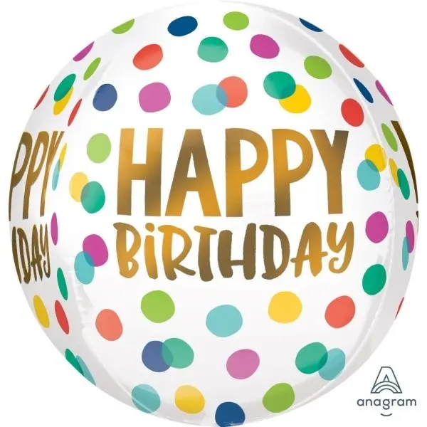 ORBZ - Happy Birthday Dots - A38cm x 40cm