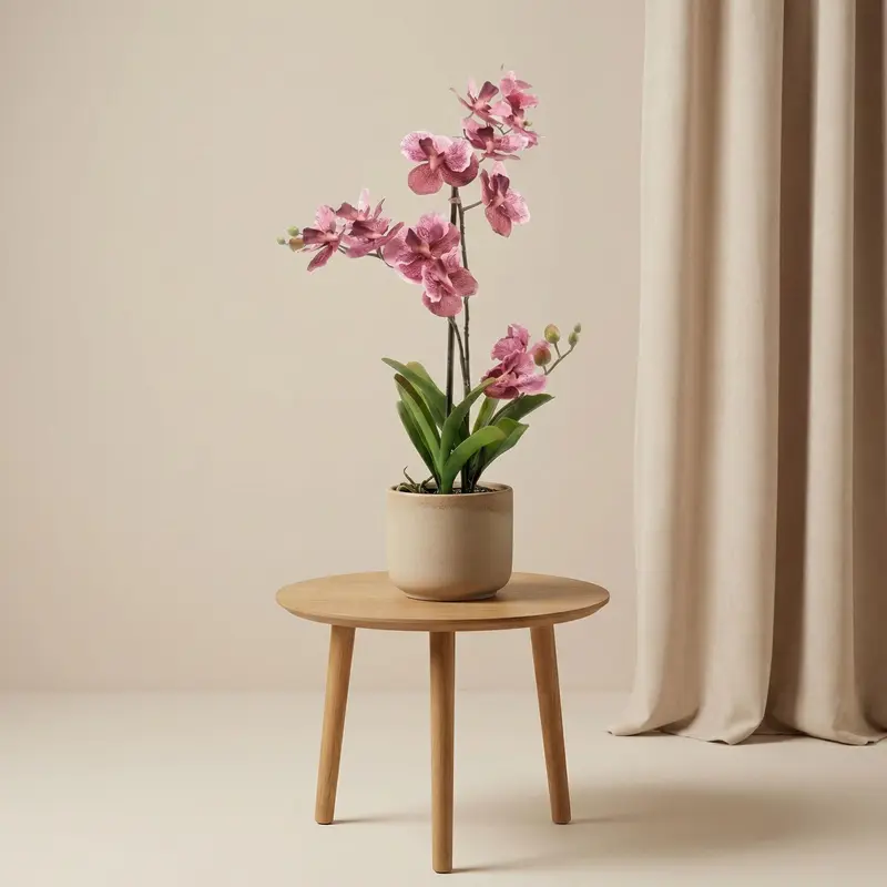 Orchidee Vanda kunstplant 60 cm - Oudroze - In pot - Artificial plant