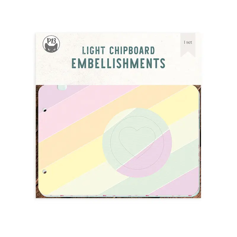 P13 - Light Chipboard Album Base w/Papers Camera 8x8"