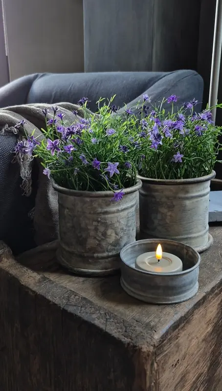 Paarse sterbloem kunstplant in binnenpot 25 cm