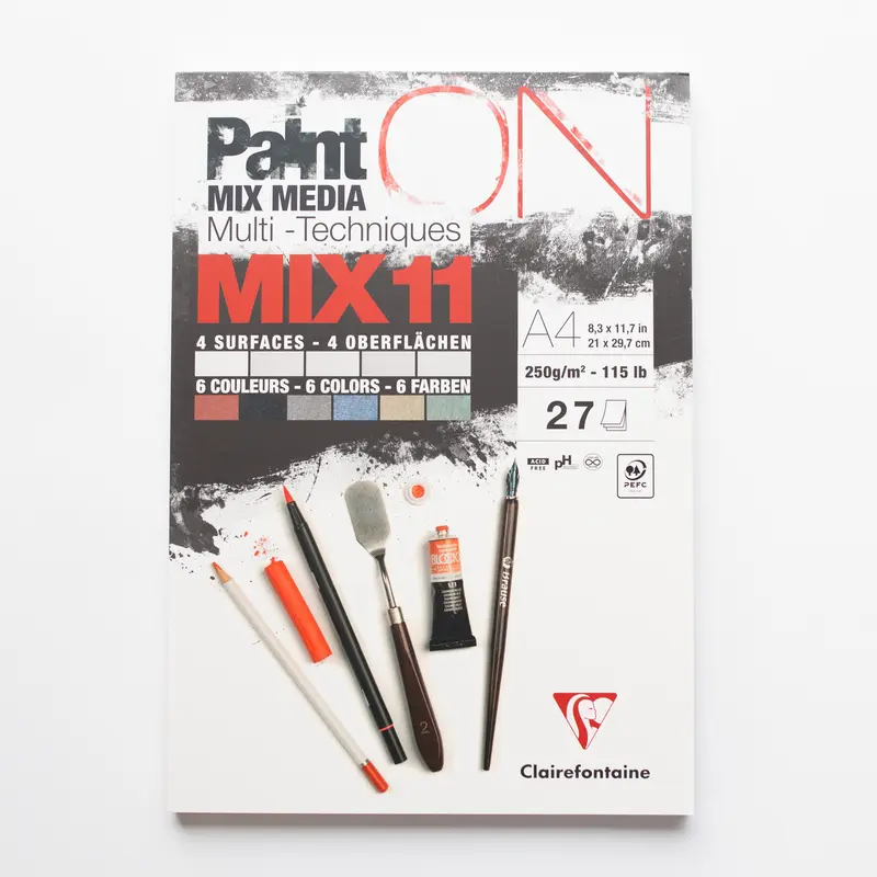Paint’ON Mixed Media 250g Mix 11 kleuren A4 27 vellen