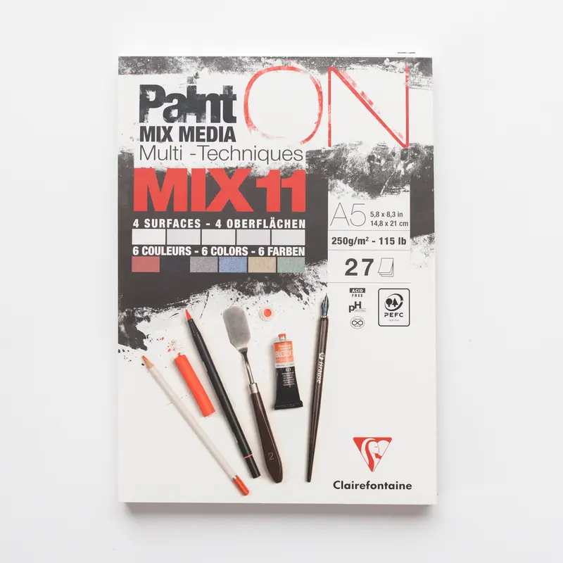 Paint’ON Mixed Media 250g Mix 11 kleuren A5 27 vellen