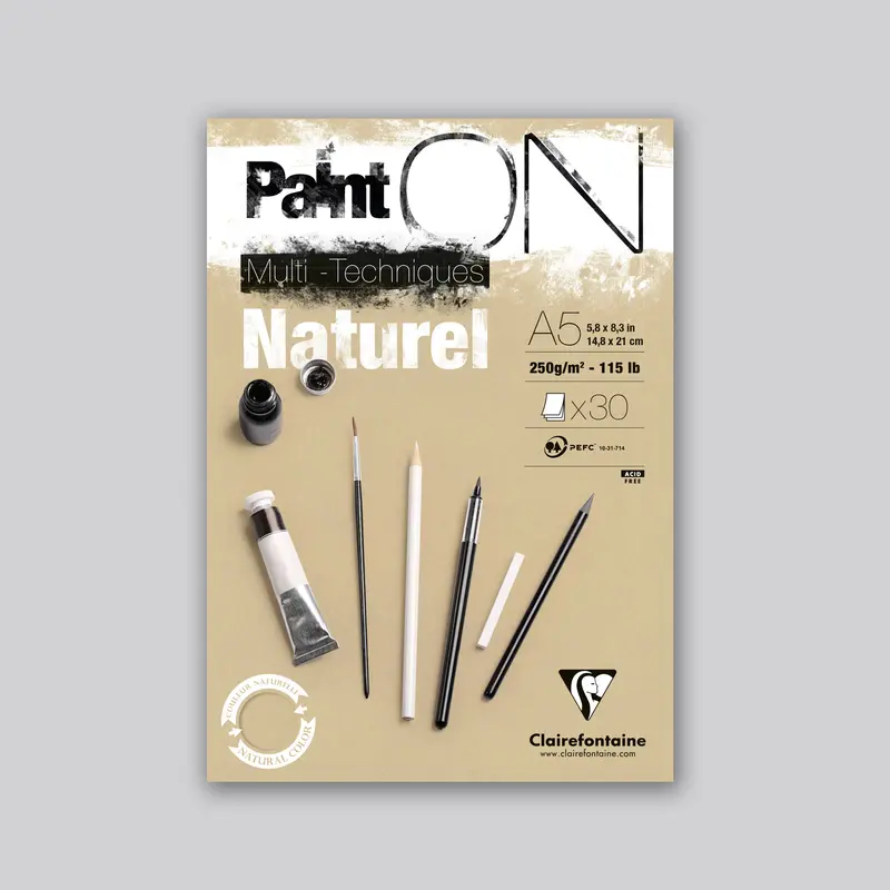 Paint'ON Mixed media 250g Natural A5 30 vellen