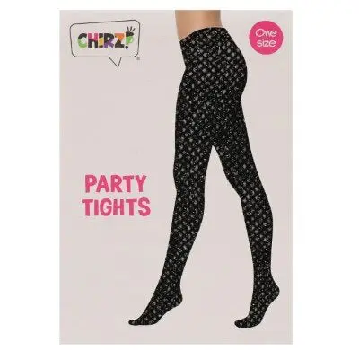 Panty glitter zwart one size