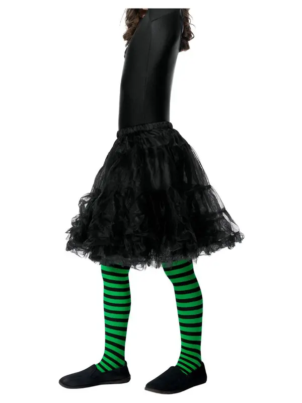 Panty zwart/groen 6-12 jr.