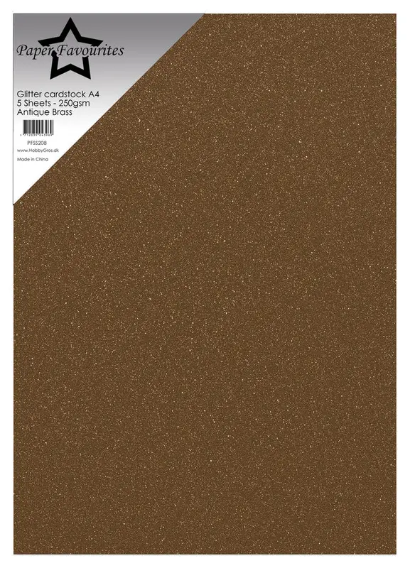 Paper Favourites - Glitter Cardstock Antique Brass (5pcs)