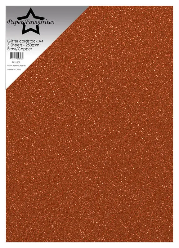 Paper Favourites - Glitter Cardstock Brass/Copper (5pcs)