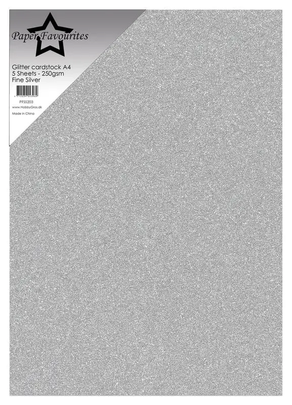 Paper Favourites - Glitter Cardstock Silver (5pcs)