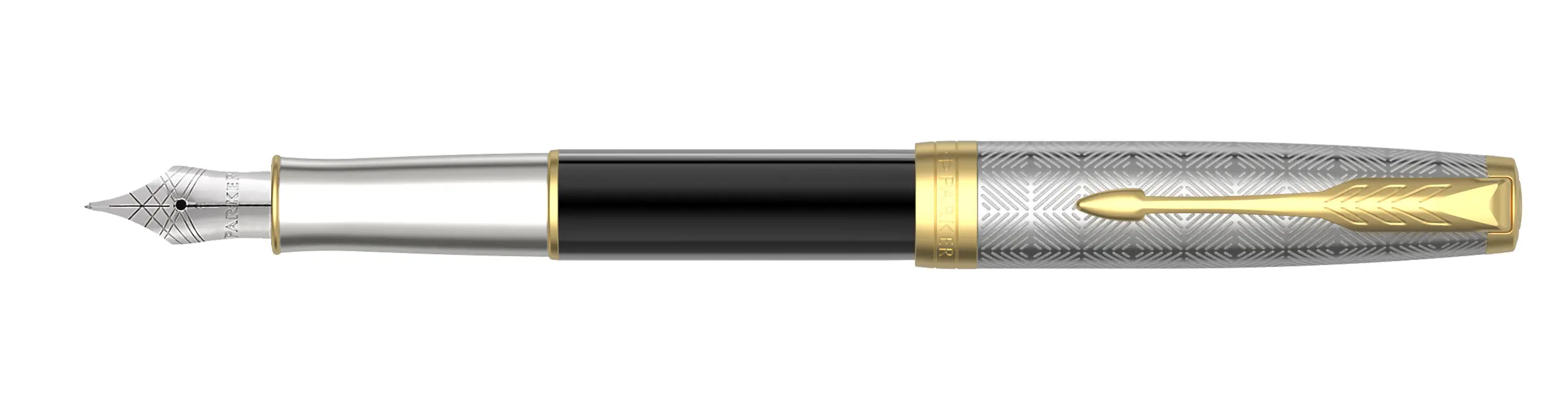 Parker Sonnet Premium Metal & Black Lacquer CT vulpen