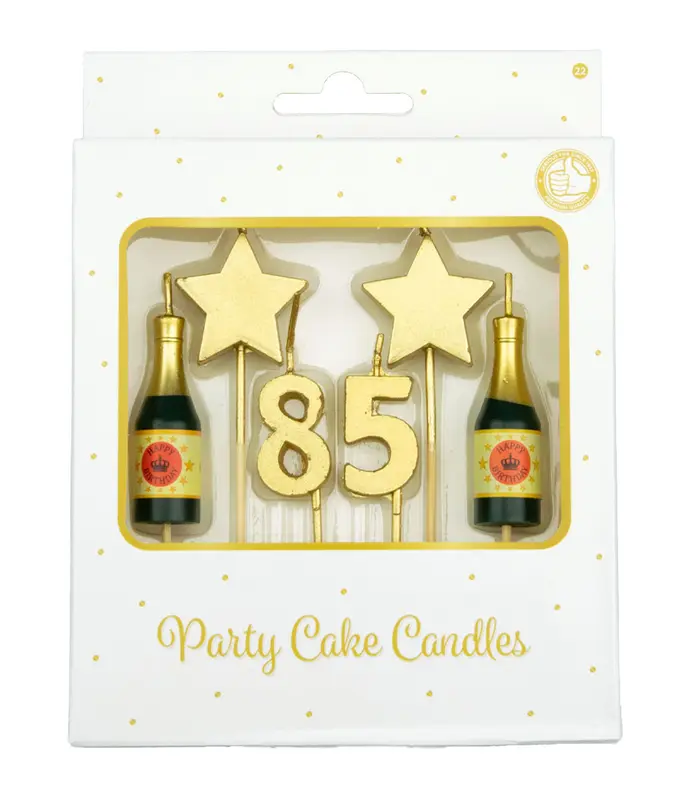 Party cake candles gold - 85 jaar