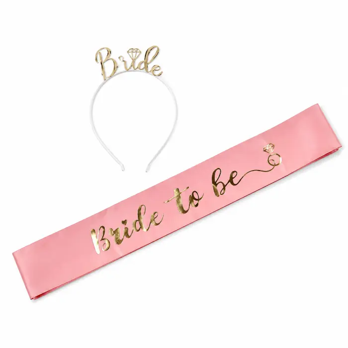 Party set Bride to be roze/goud