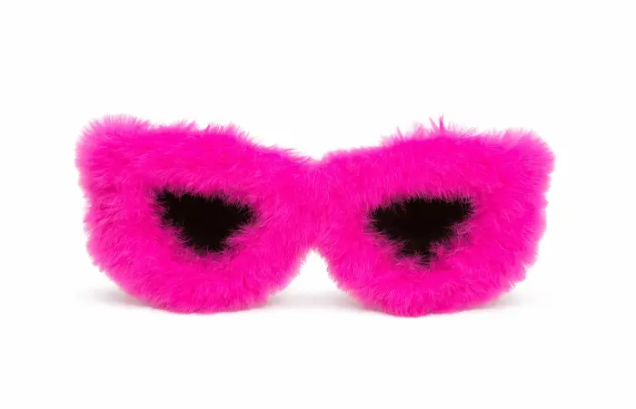 Partybril fluffy neon roze