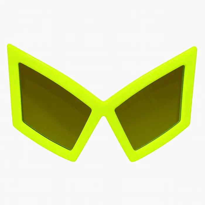 Partybril vlinder neon geel
