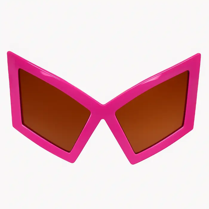 Partybril vlinder neon roze