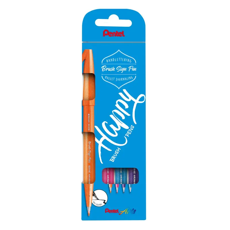 Pentel Brush Sign Pen Set 4 Kleuren