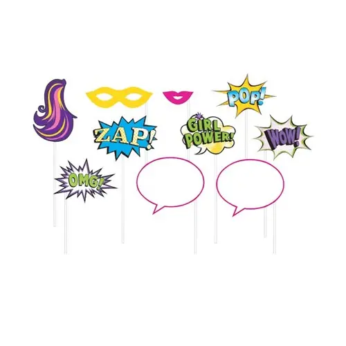 Photoboothset superhero girl (10st)