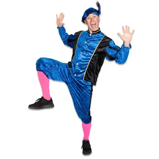 Piet velours blauw/zwart mt. S
