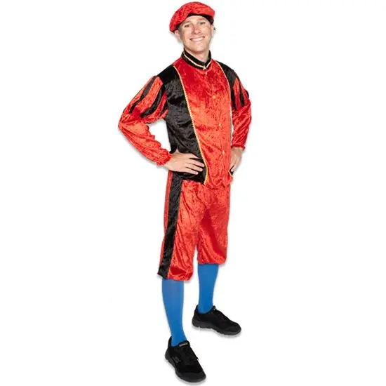 Piet velours rood/zwart mt. L
