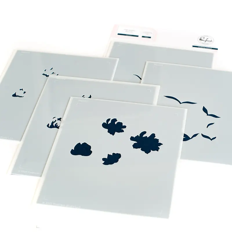 Pinkfresh Studio - Go For It Coloring Stencils (5pcs)
