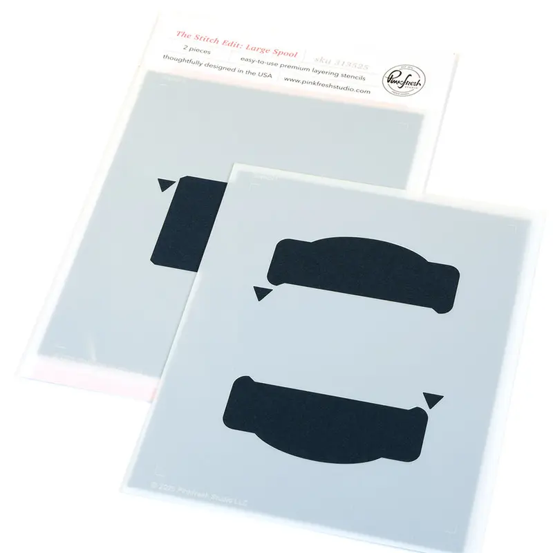 Pinkfresh Studio - The Stitch Edit Large Spool Coloring Stencils (2pcs)