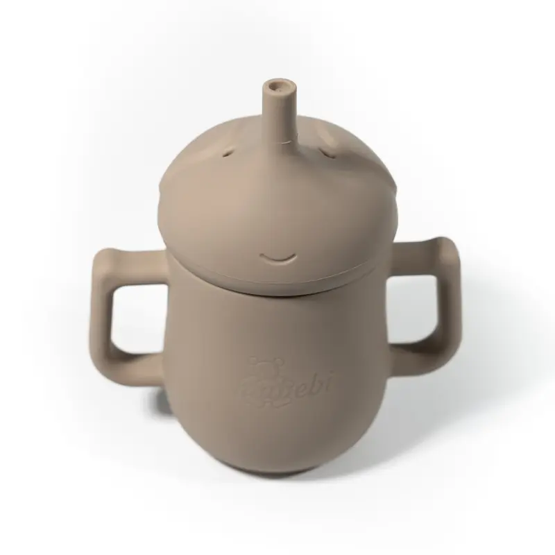 Pinnawala drinkbeker met rietje l Beige
