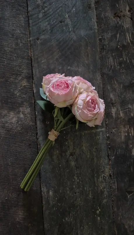 Pioenroosjes boeket roze 30 cm