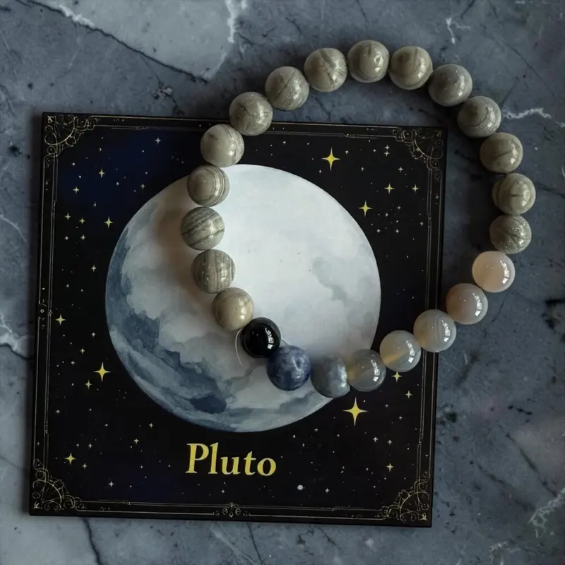 Planeten Armband Pluto 19mm | Rookkwarts & Botswana Agaat