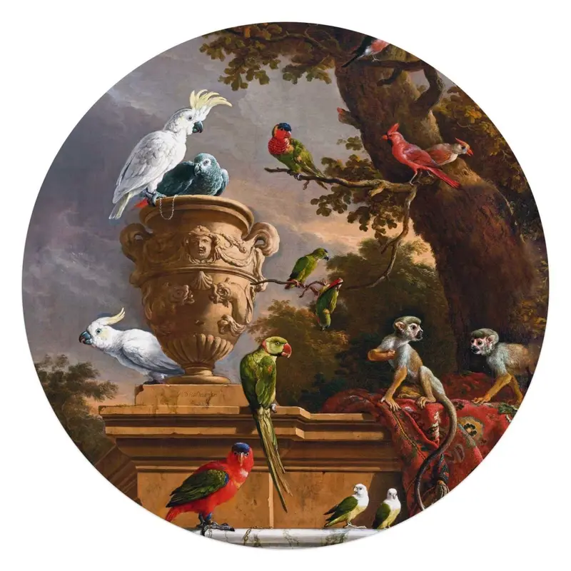 Plexiglasschilderij d´Hondecoeter - de Menagerie 70 Rond
