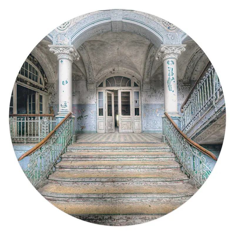 Plexiglasschilderij Hospital Stairs 70 Rond