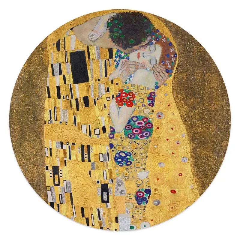 Plexiglasschilderij Klimt De Kus 50 Rond