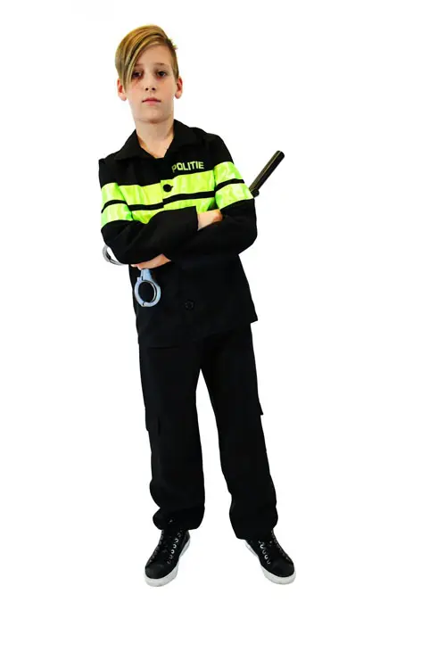 Politie zwart/geel mt. 104