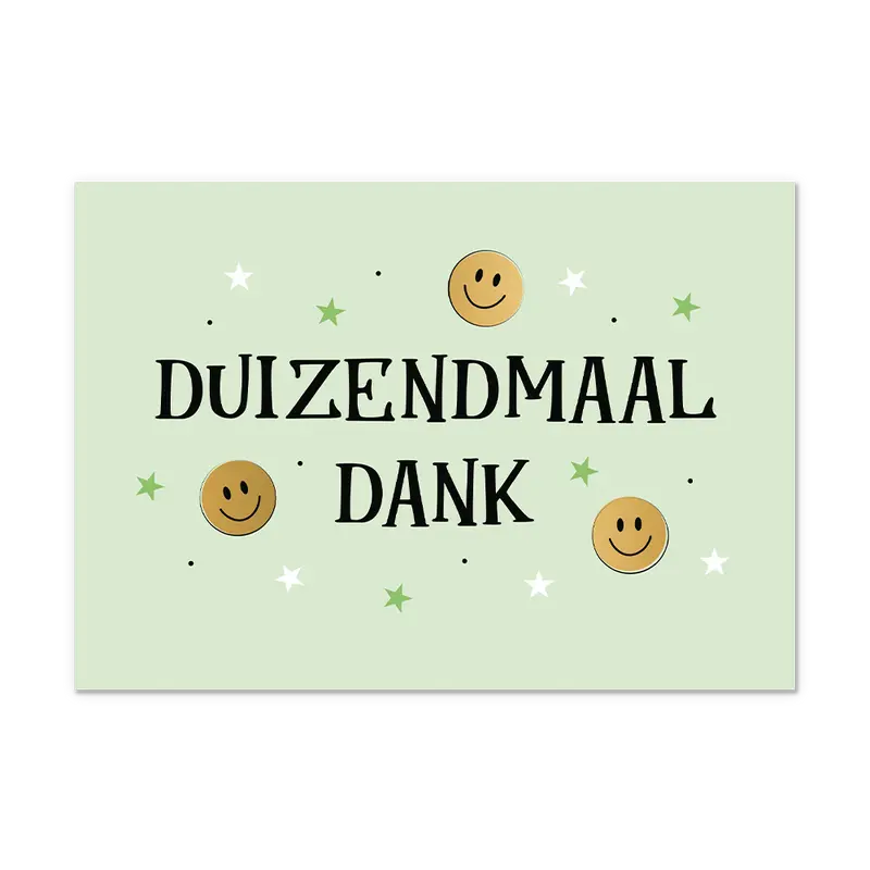 Postcard Duizendmaal dank - 10 stuks