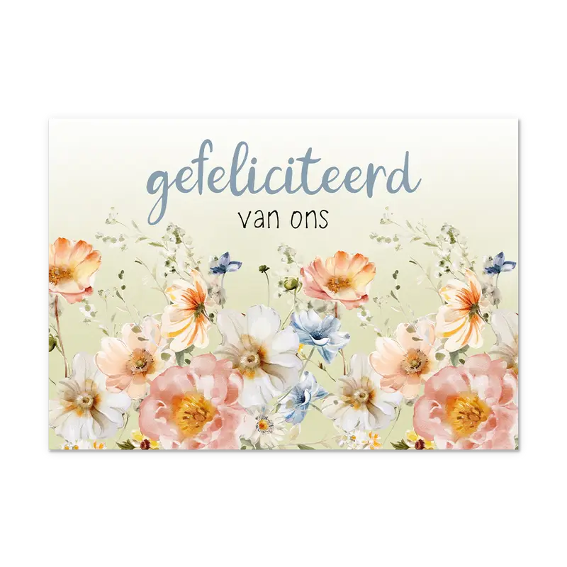 Postcard Gefeliciteerd van ons - 10 stuks