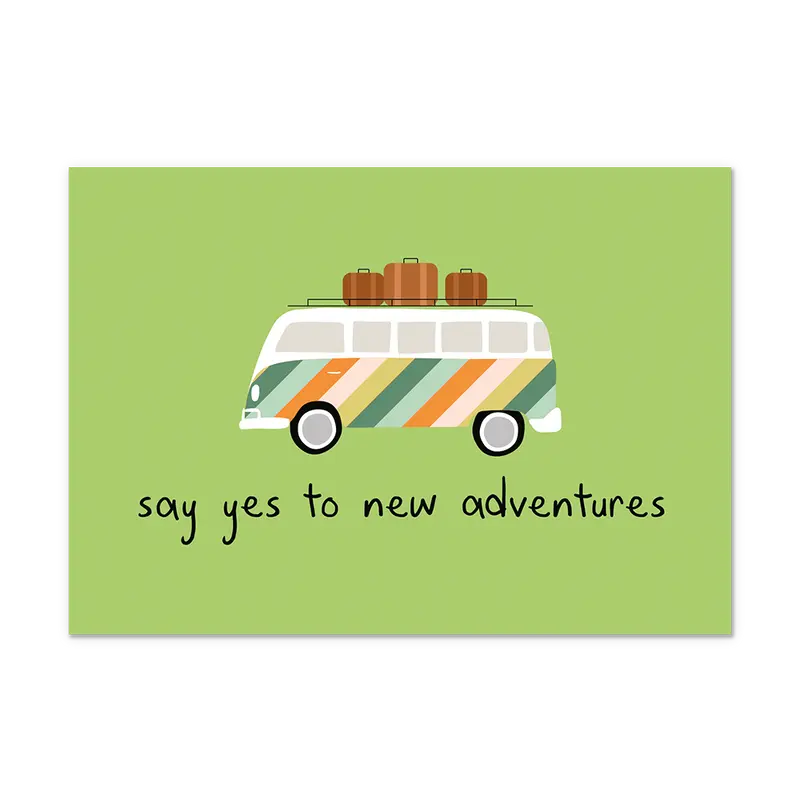 Postcard Say yes to new adventures - 10 stuks