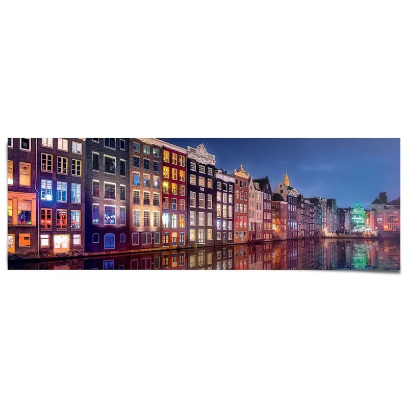 Poster Amsterdamse grachten 53x158