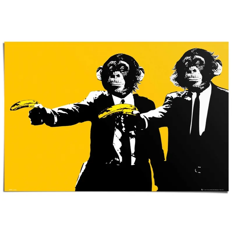 Poster Apen met bananen 61x91,5