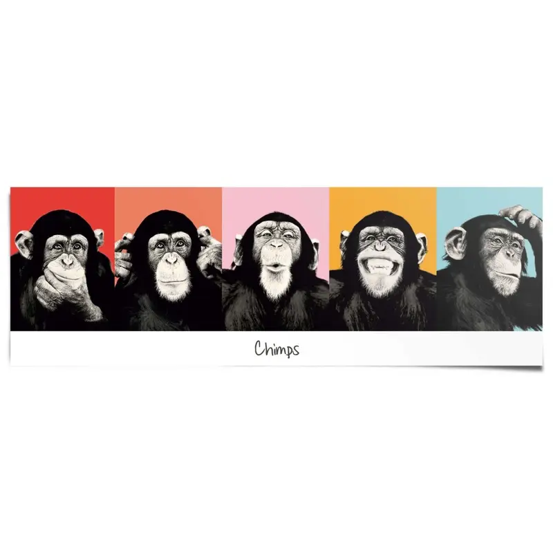 Poster Apen popart 53x158