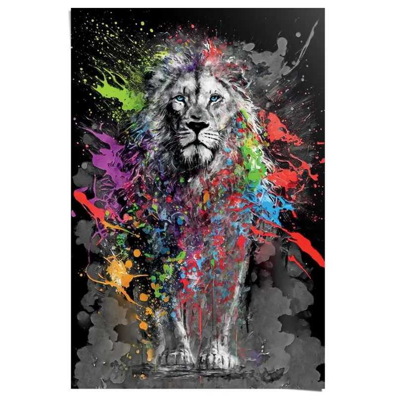 Poster Coloured Lion 91,5x61