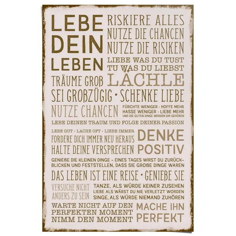 Poster Denke Positiv 91,5x61