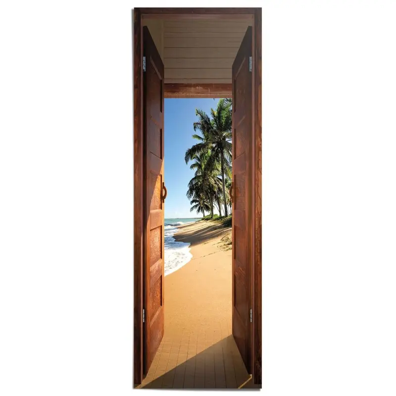 Poster Deur naar het strand 158x53